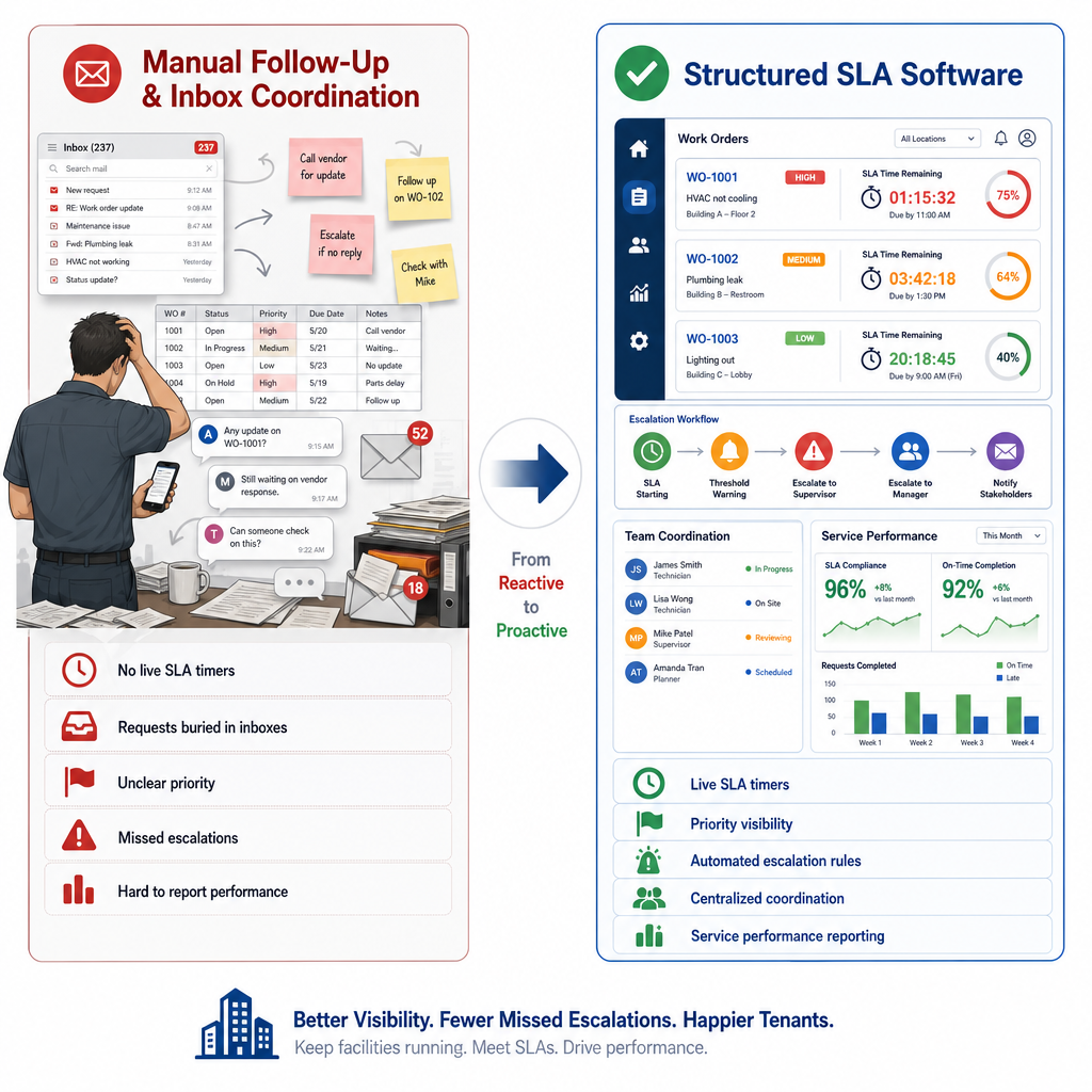 Priority matrix for maintenance requests with different response and resolution targets